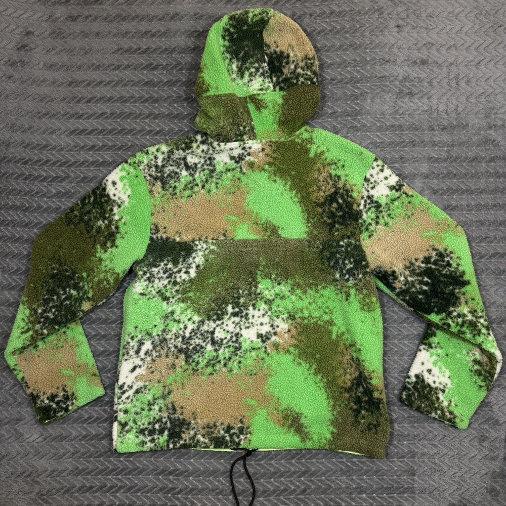 Nike Sportswear Essentials Sherpa Fleece Half Zip Hoodie Camo Mock Neck Pouch - Picture 12 of 12